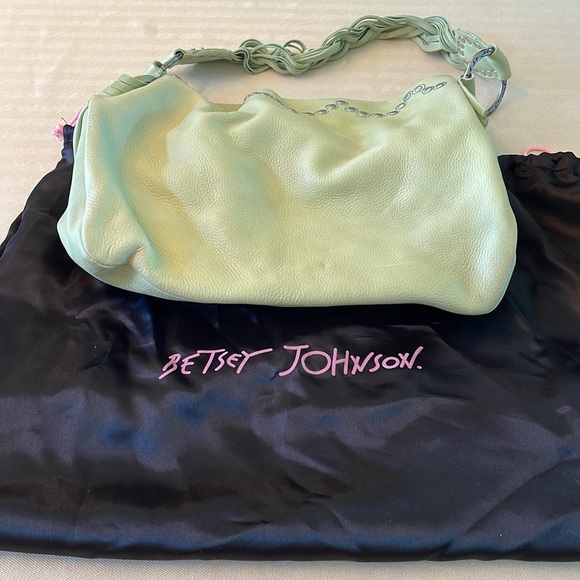 Betsey Johnson bag, green includes satin bag cover - Picture 6 of 6